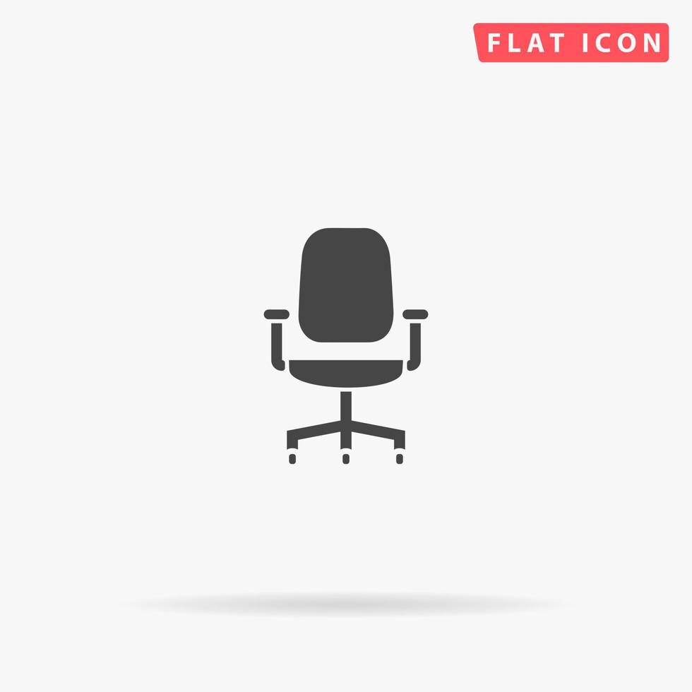 icono de vector plano de silla de escritorio. signo de estilo de glifo. símbolo de ilustraciones simples dibujadas a mano para infografías conceptuales, proyectos de diseños, ui y ux, sitio web o aplicación móvil.