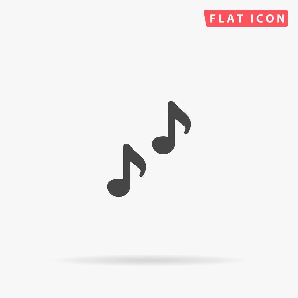 icono de vector plano de música. signo de estilo de glifo. símbolo de ilustraciones simples dibujadas a mano para infografías conceptuales, proyectos de diseños, ui y ux, sitio web o aplicación móvil.