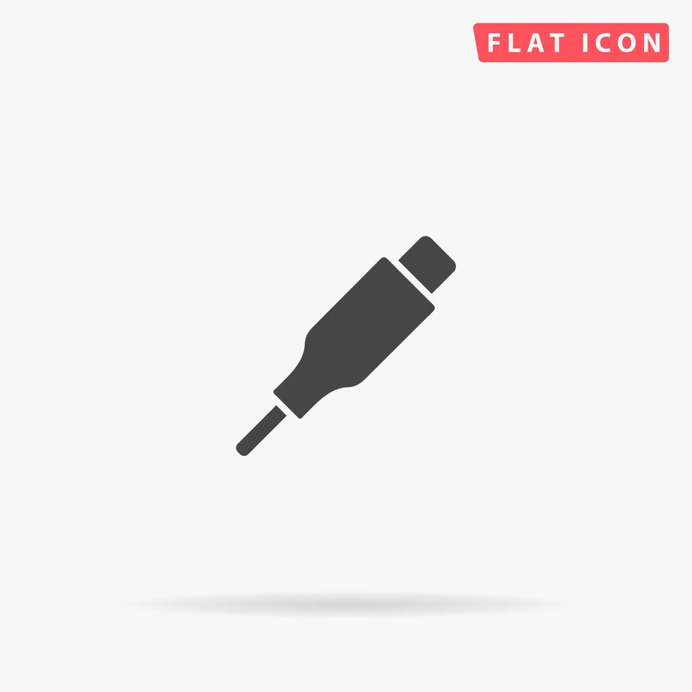 icono de vector plano de cable de carga. signo de estilo de glifo. símbolo de ilustraciones simples dibujadas a mano para infografías conceptuales, proyectos de diseños, ui y ux, sitio web o aplicación móvil.