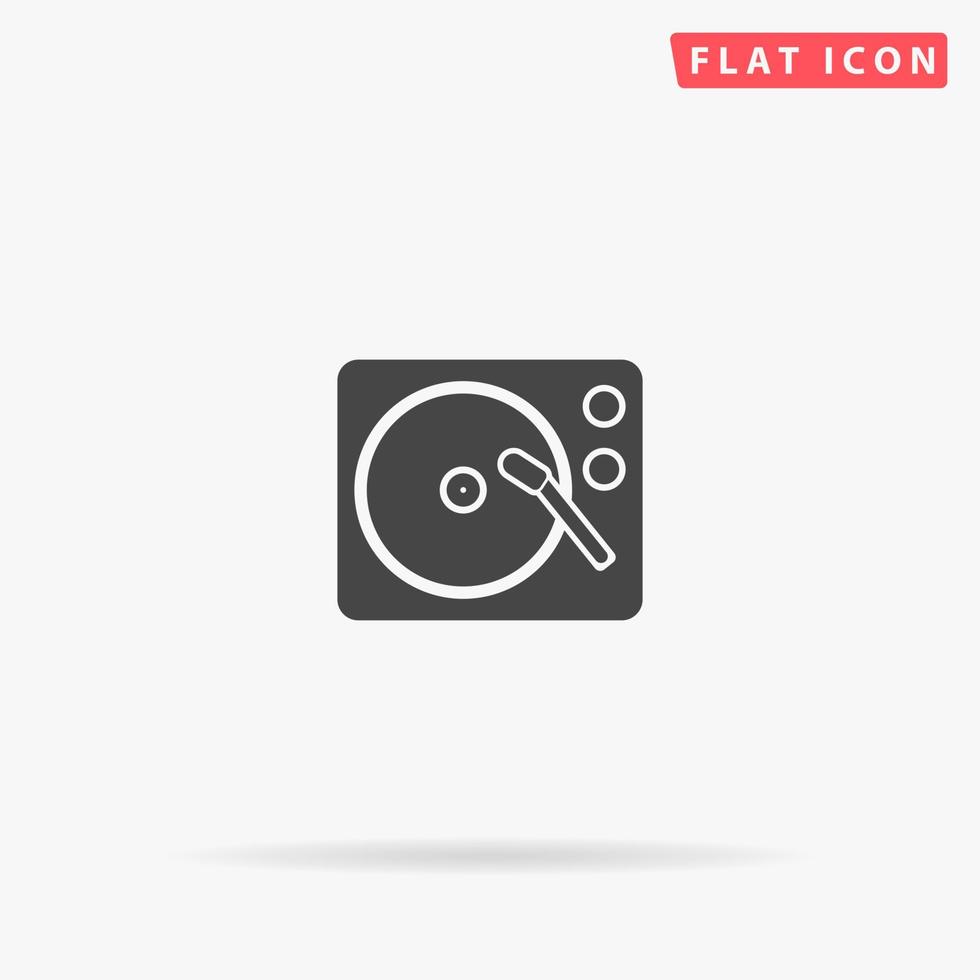Record Player flat vector icon. Glyph style sign. Simple hand drawn illustrations symbol for concept infographics, designs projects, UI and UX, website or mobile application.