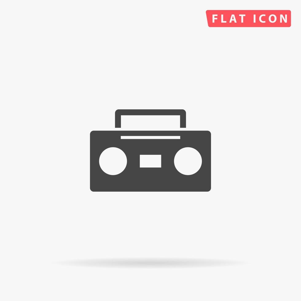 icono de vector plano de grabadora de cassette. signo de estilo de glifo. símbolo de ilustraciones simples dibujadas a mano para infografías conceptuales, proyectos de diseños, ui y ux, sitio web o aplicación móvil.