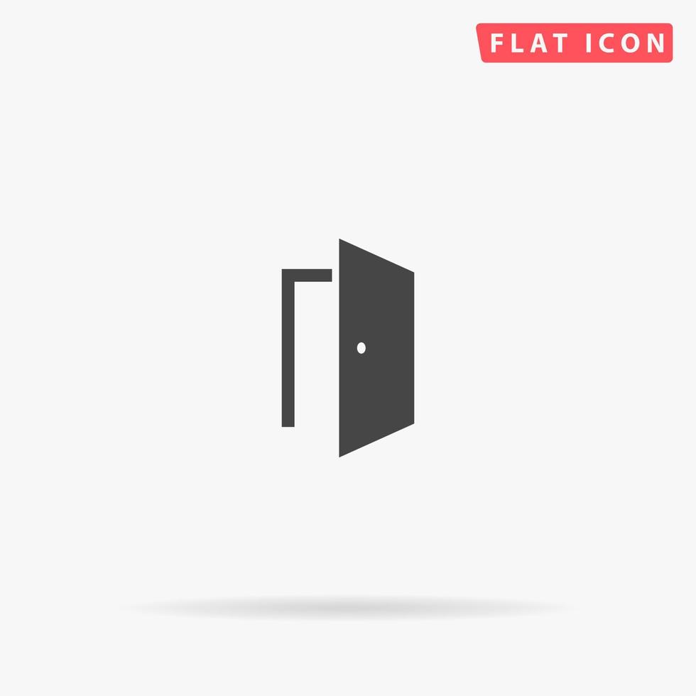 icono de vector plano de puerta. signo de estilo de glifo. símbolo de ilustraciones simples dibujadas a mano para infografías conceptuales, proyectos de diseños, ui y ux, sitio web o aplicación móvil.