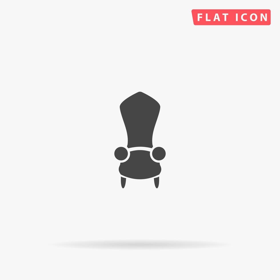 Throne flat vector icon. Glyph style sign. Simple hand drawn illustrations symbol for concept infographics, designs projects, UI and UX, website or mobile application.