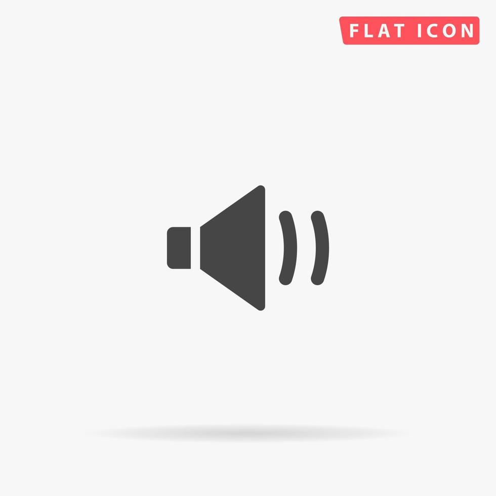 Sound On, Audio flat vector icon. Glyph style sign. Simple hand drawn illustrations symbol for concept infographics, designs projects, UI and UX, website or mobile application.