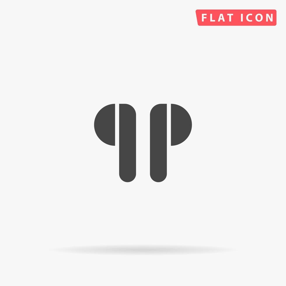 Wireless Headphones flat vector icon. Glyph style sign. Simple hand drawn illustrations symbol for concept infographics, designs projects, UI and UX, website or mobile application.
