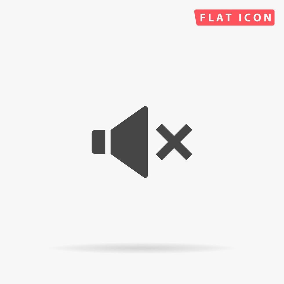 Sound Off, Mute flat vector icon. Glyph style sign. Simple hand drawn illustrations symbol for concept infographics, designs projects, UI and UX, website or mobile application.