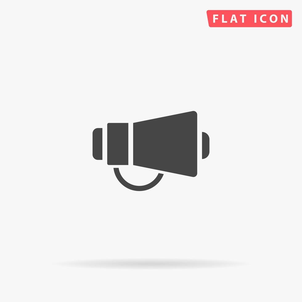 Megaphone flat vector icon. Glyph style sign. Simple hand drawn illustrations symbol for concept infographics, designs projects, UI and UX, website or mobile application.