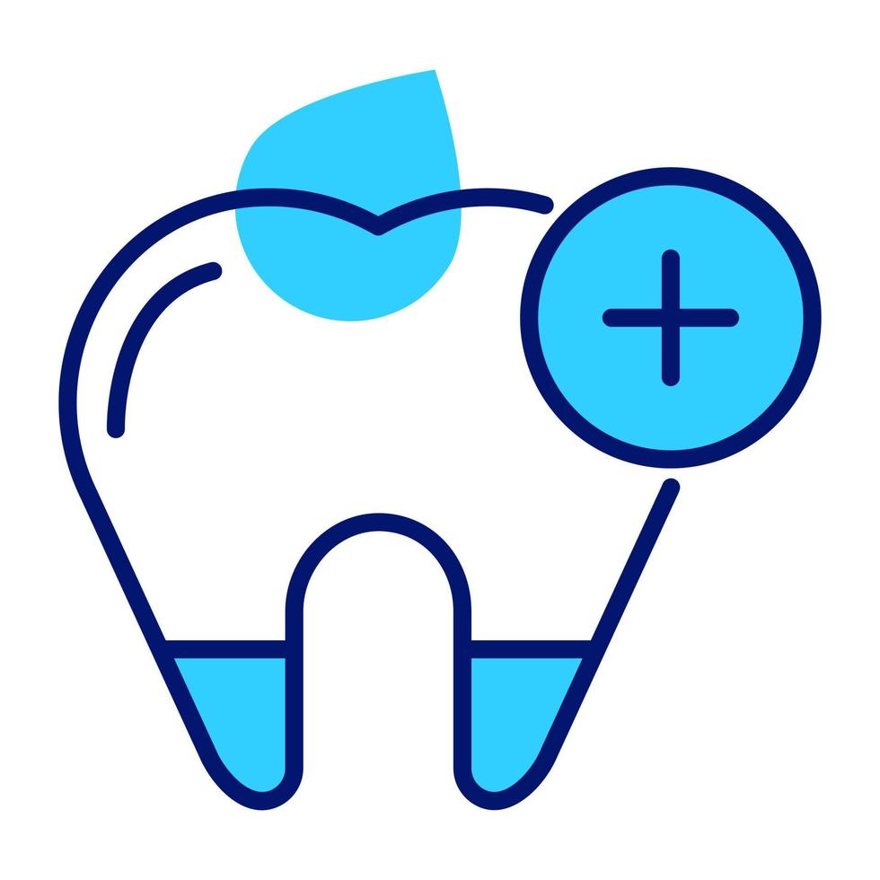 Medical sign on teeth denoting concept of dental health vector