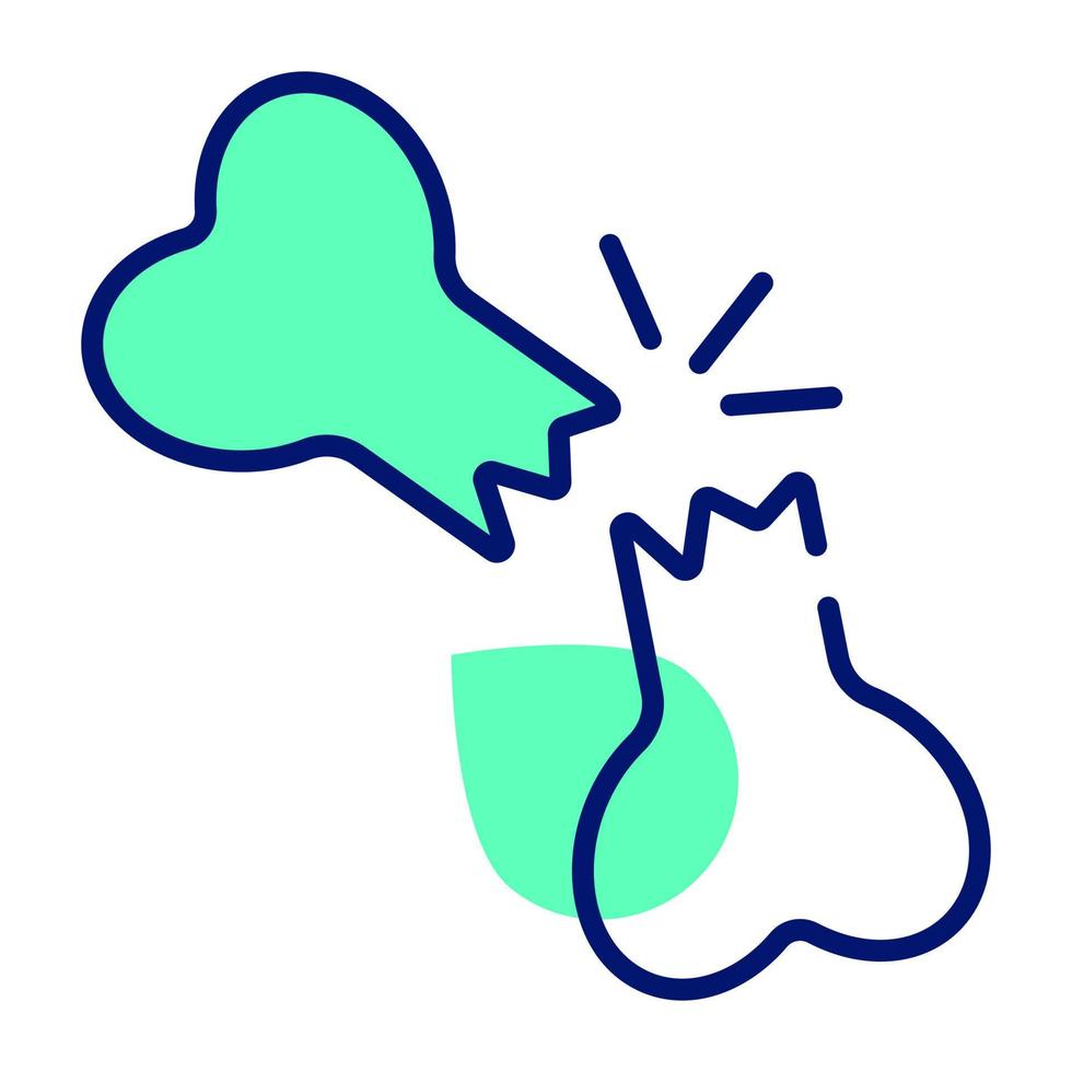 Fracture bone vector icon in editable style, trendy design