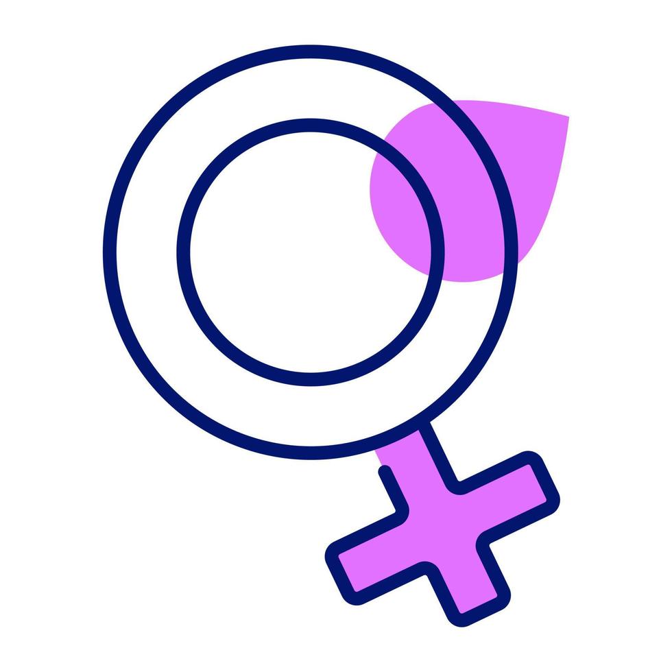 Gender symbol vector design, female symbol icon in trendy style