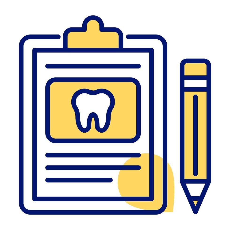 Clipboard with pencil concept of dental report, healthcare and checkup vector
