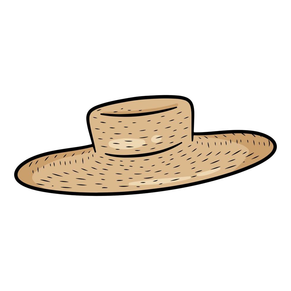Biege straw hat isolated on white background vector