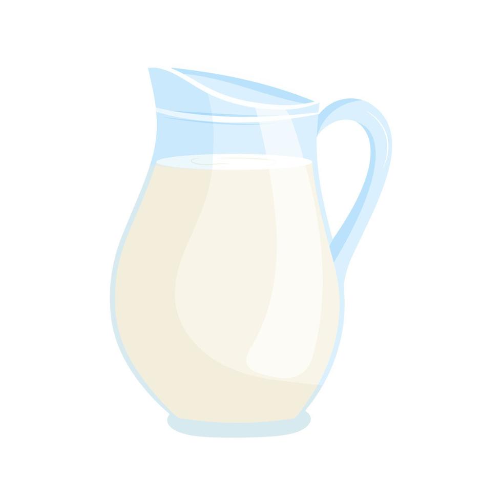 ilustración de jarra de leche sobre fondo blanco vector