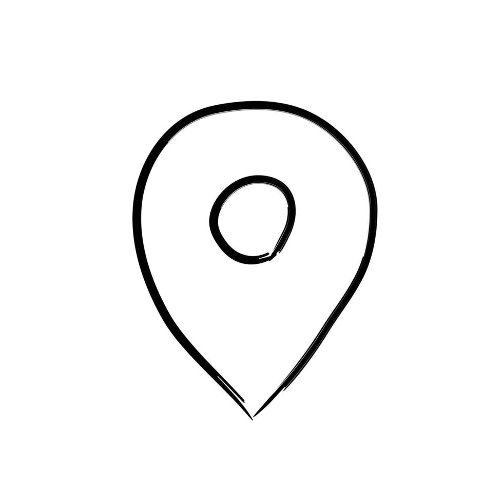 Doodle flat icon sketch of gps location for map. Direction location illustration for map. vector