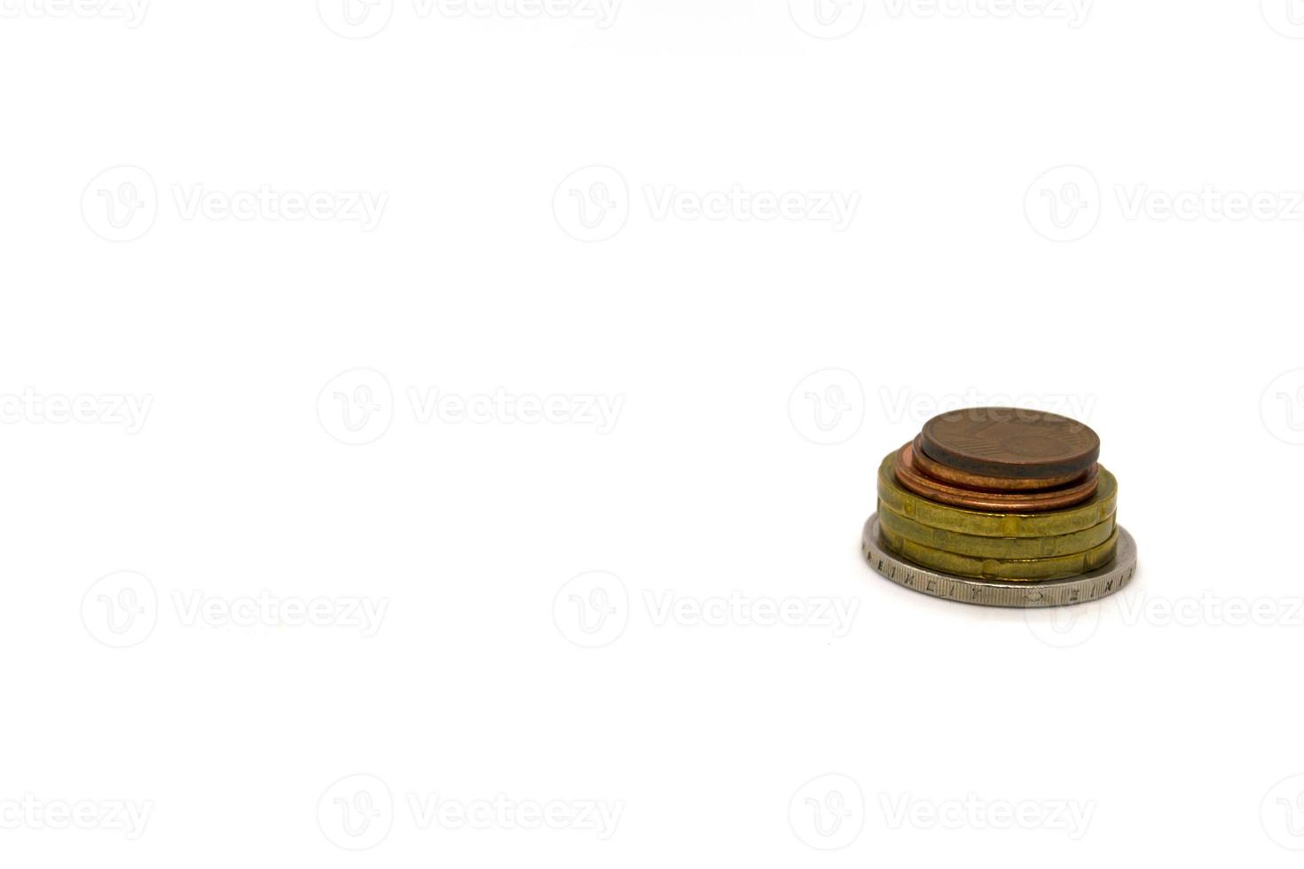 Stack of euro cents coins. photo