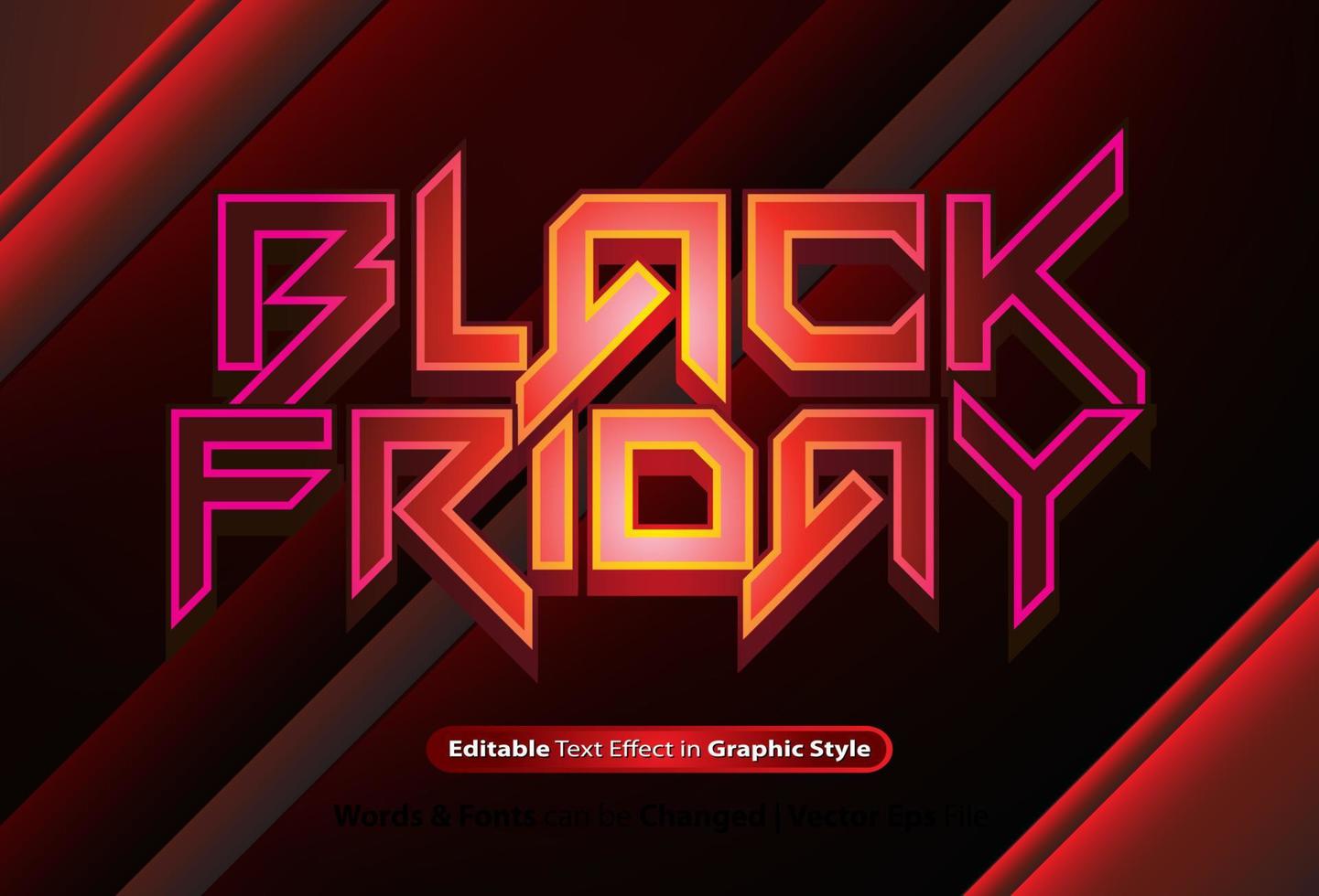 Black Friday text effect with graphic style and editable vector