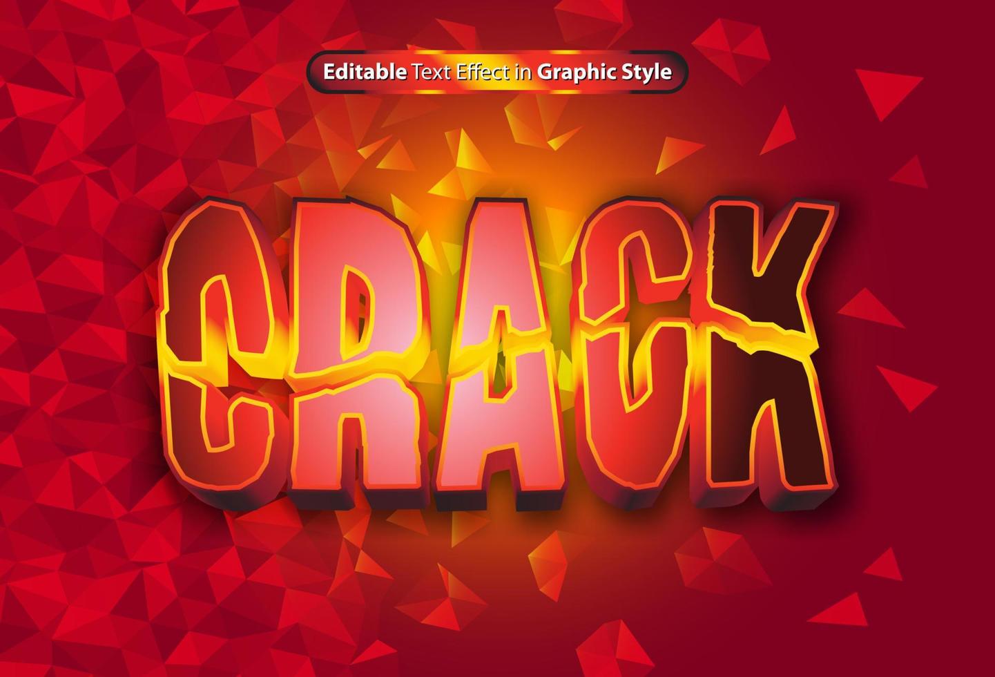 Crack text effect with graphic style and editable 17458855 Vector Art