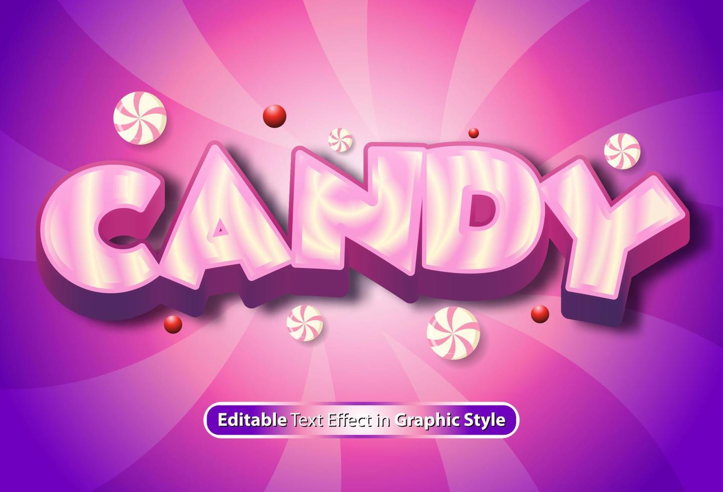 Candy text effect with graphic style and editable vector