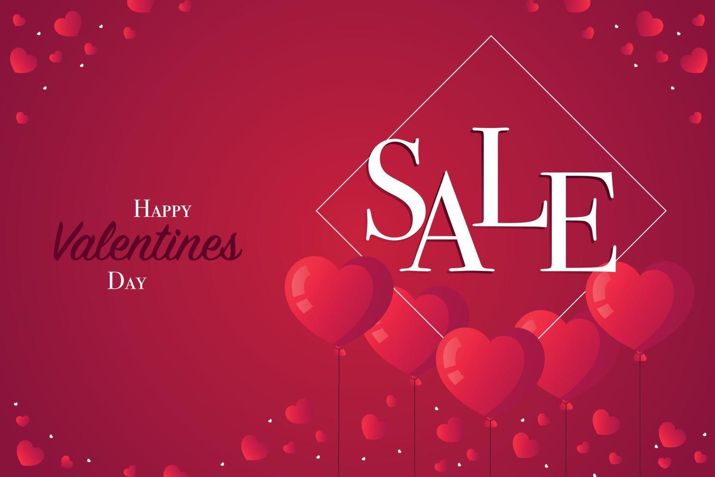 Red Gradient Valentines Sales Banner Background vector