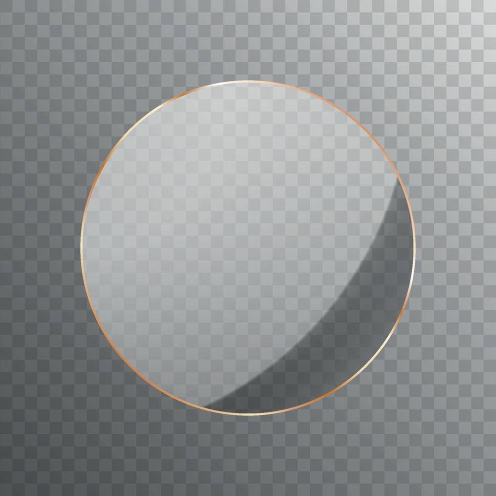 Transparent glass banner or button vector