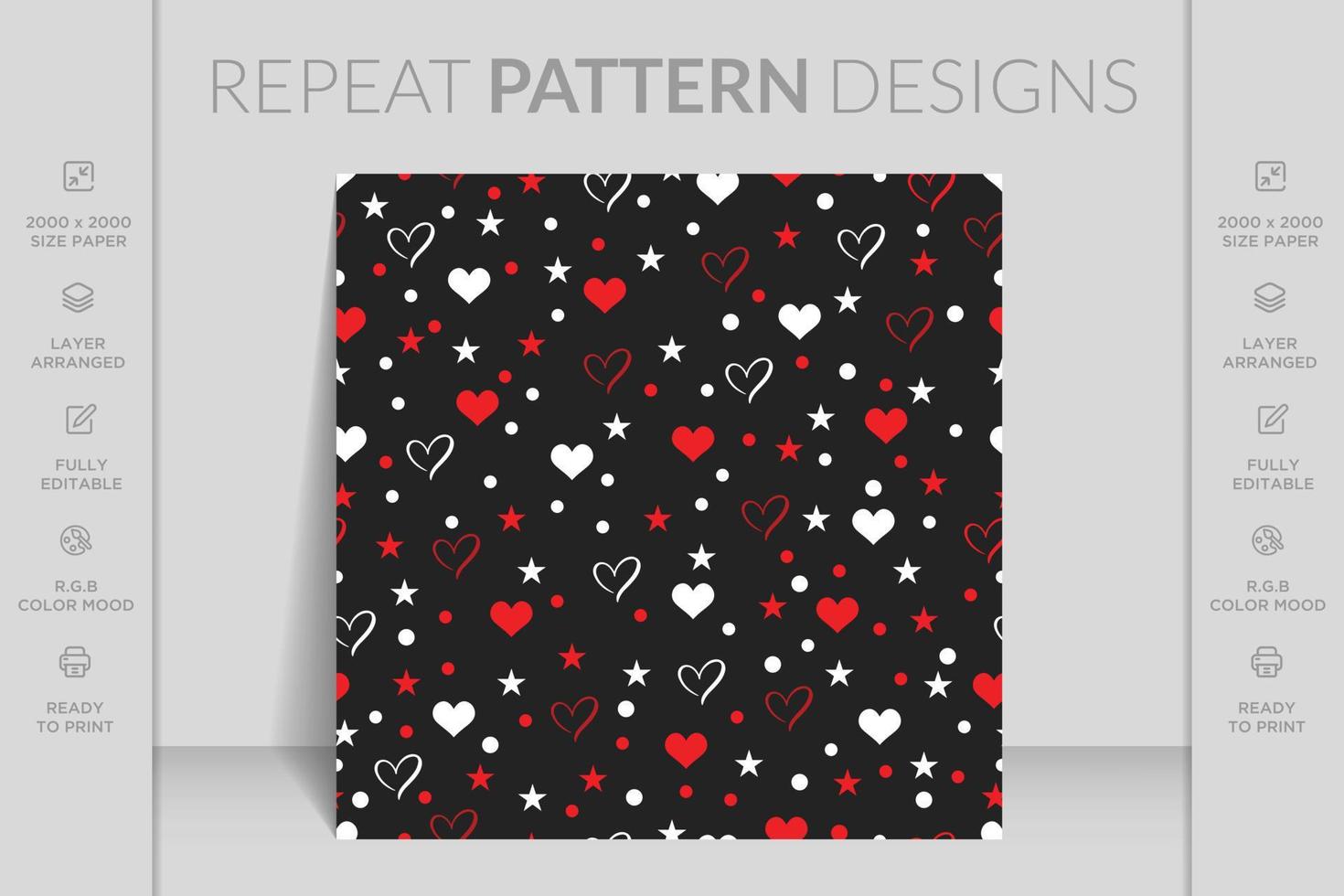 lindos corazones dibujados a mano sin costuras, hermoso fondo romántico, genial para el día de san valentín, día de la madre, textiles, fondos de pantalla, volantes, invitación. fondo del día de san valentín con patrón de corazón. vector