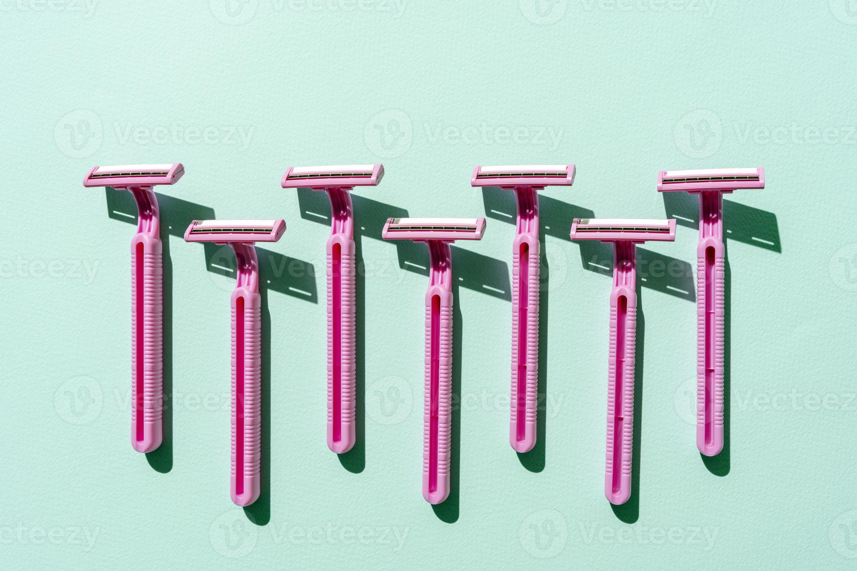Disposable razors, a creative composition of disposable razors on a