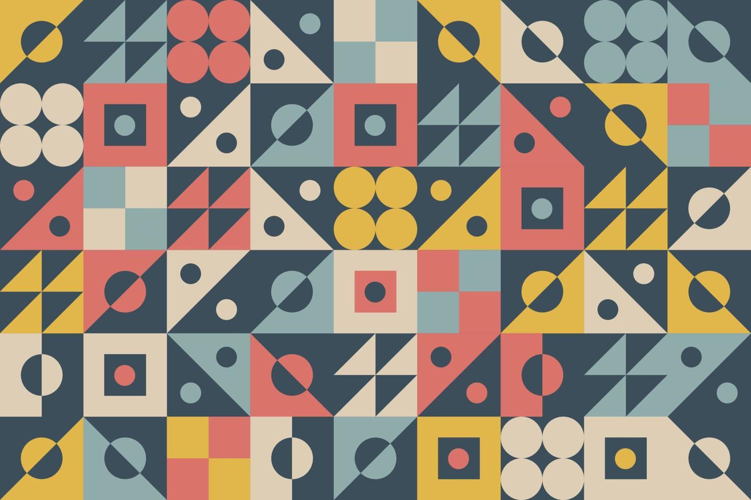 patrones sin fisuras decorativos de formas geométricas amarillas, azules y rojas vector