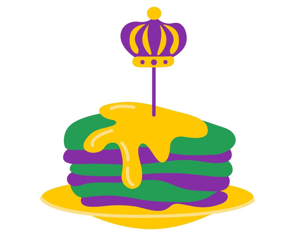 Mardi Gras carnival design element, flat style. Pancakes. vector illustration.