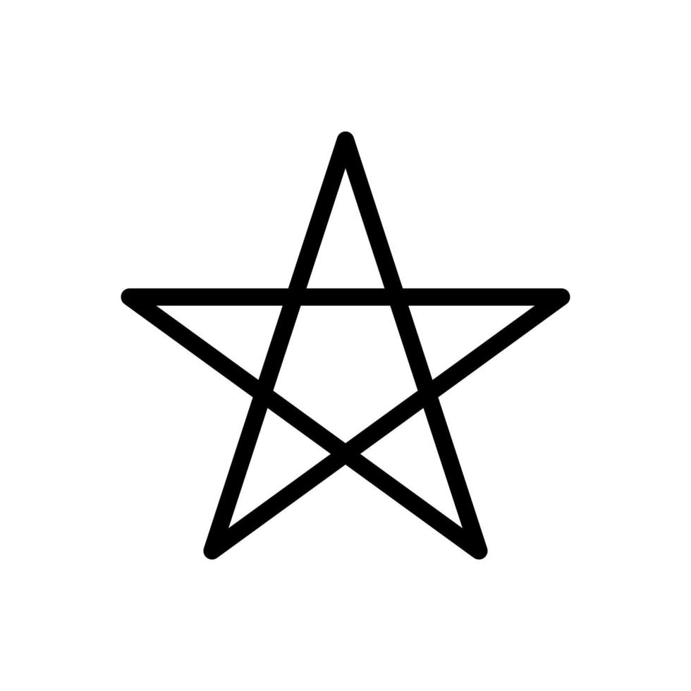 Pentagram, five pointed star icon in line style design isolated on white background. Editable stroke. vector