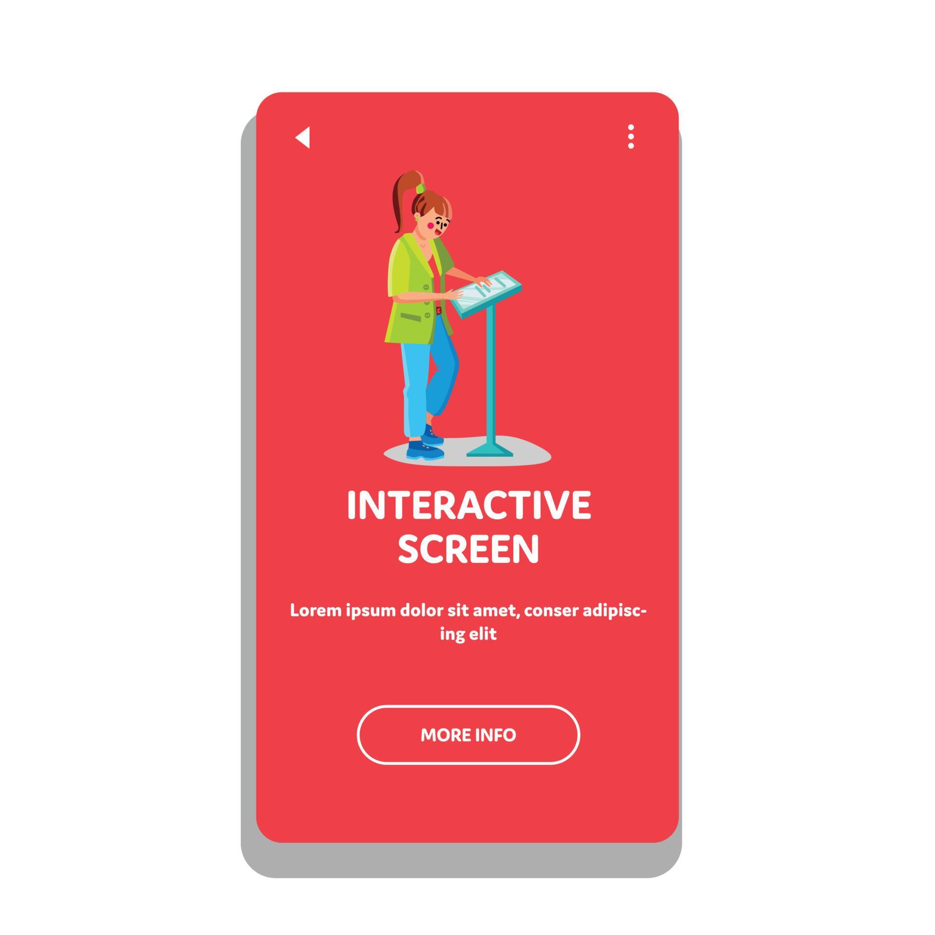 Interactive Screen Of Digital Gadget Kiosk Vector 17459157 Vector Art