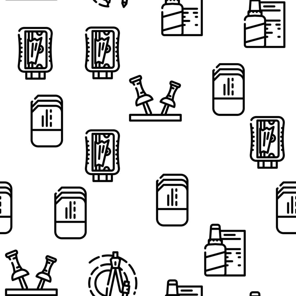 Stationery Equipment Vector Seamless Pattern