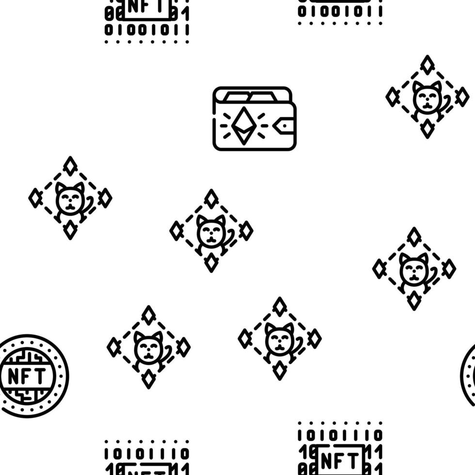 Nft Digital Technology Vector Seamless Pattern