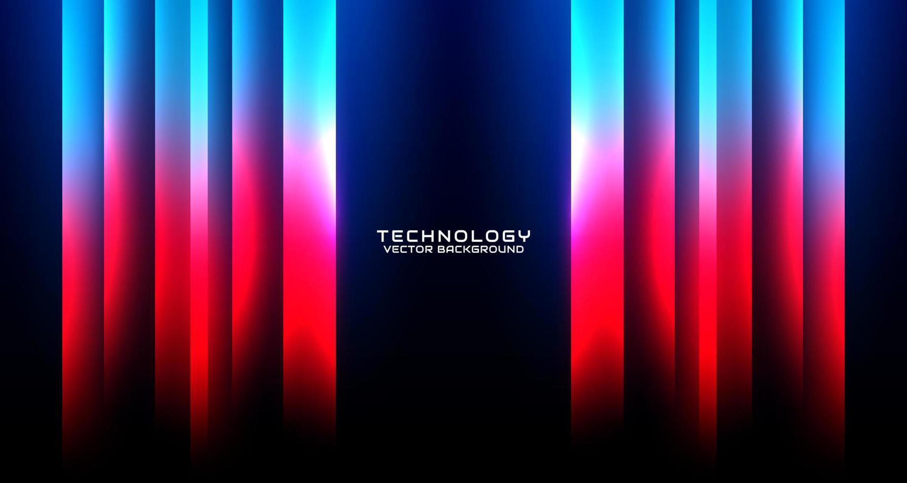 3D red blue techno abstract background overlap layer on dark space with glowing effect decoration. Style concept cut out. Graphic design element for banner flyer, card, brochure cover, or landing page vector