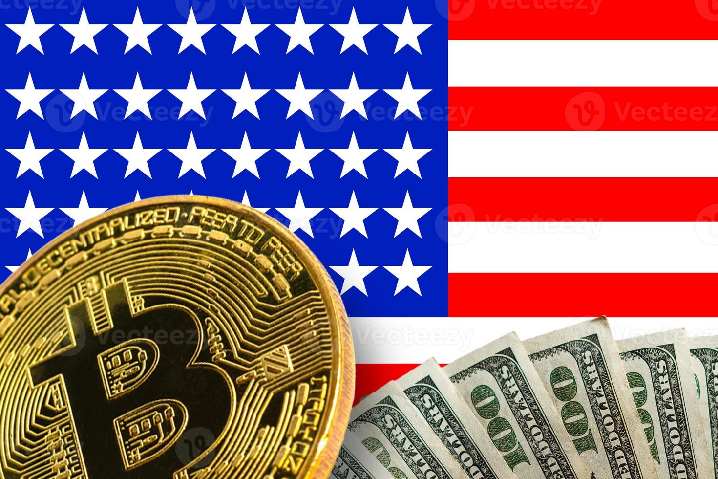 golden bitcoin virtual money USA photo