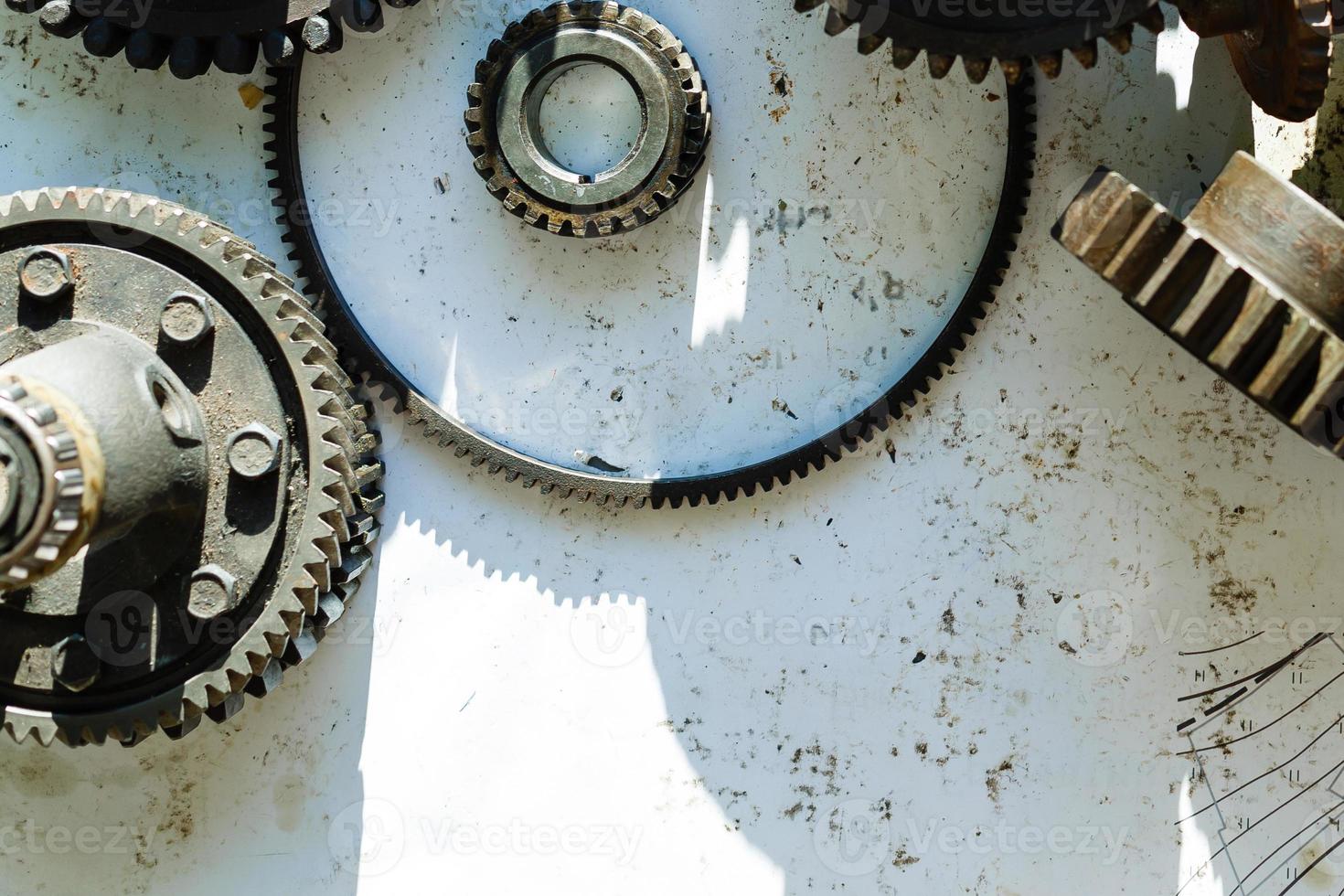 Abstract hdr metallic for background of used old spare parts wait for get rid or sell to recycle photo