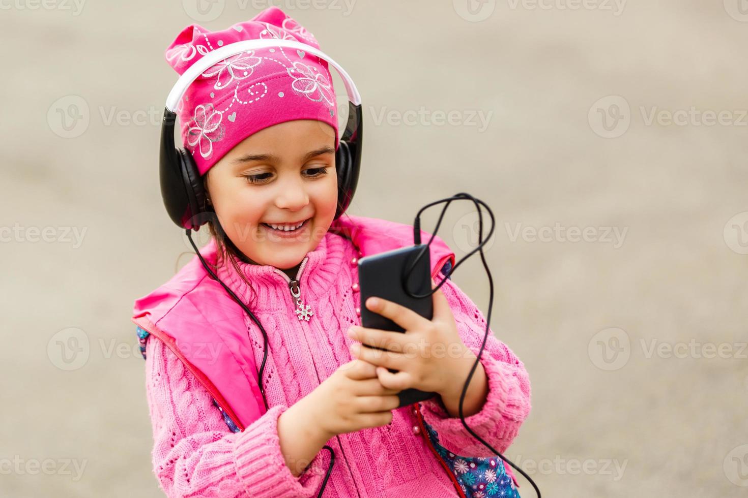 Girl with headphones photo