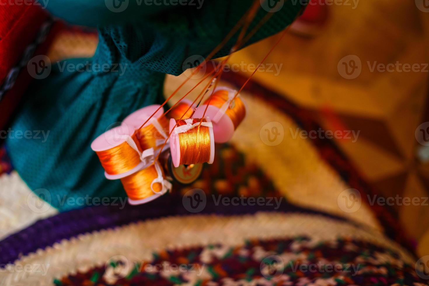 Reels of color thread for background photo