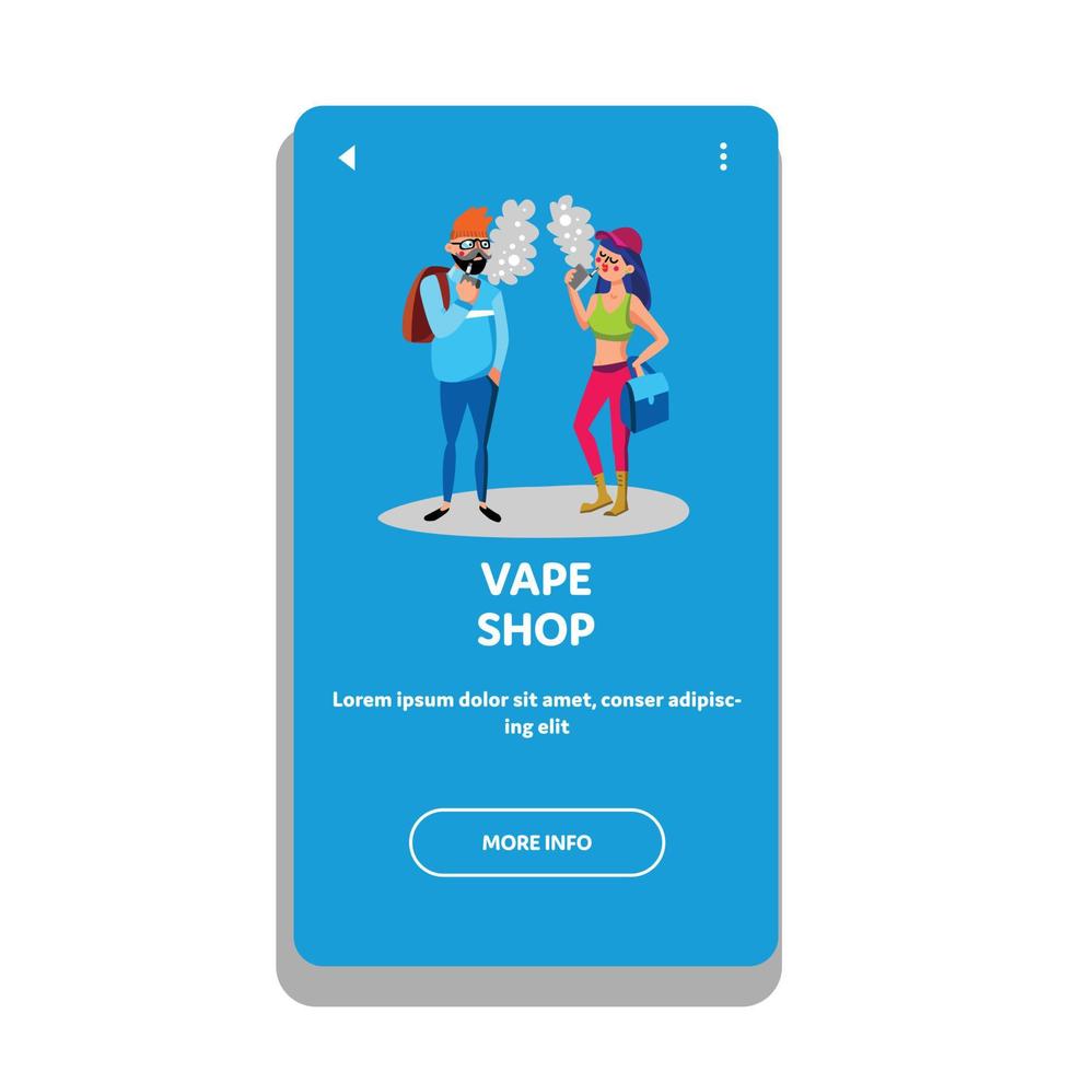 Vape Shop Clients Vaping E-Cigarette Device Vector