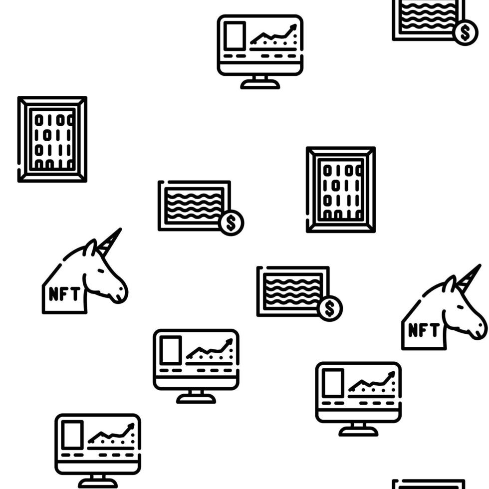 Nft Digital Technology Vector Seamless Pattern