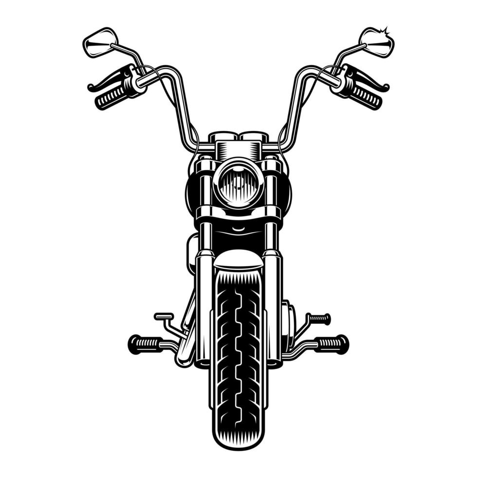 ilustración vectorial en blanco y negro una motocicleta vector