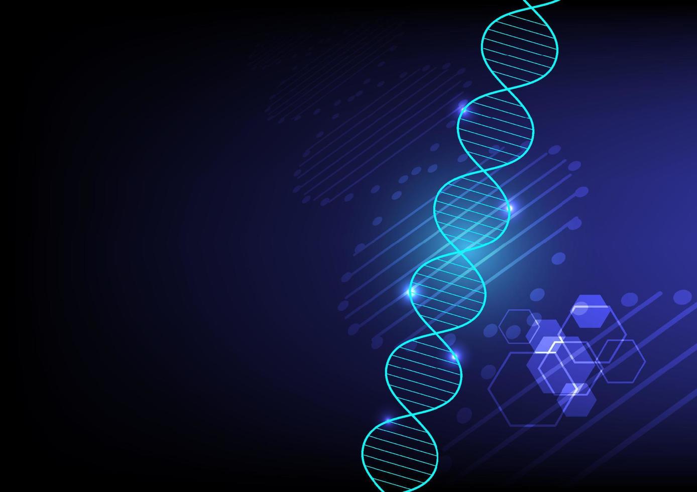 Abstract DNA design on technology background vector