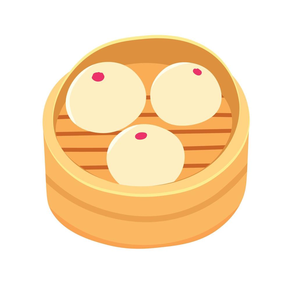 Vector illustration of chinese sweet delicious Dim Sum. Traditional chinese cuisine illustration