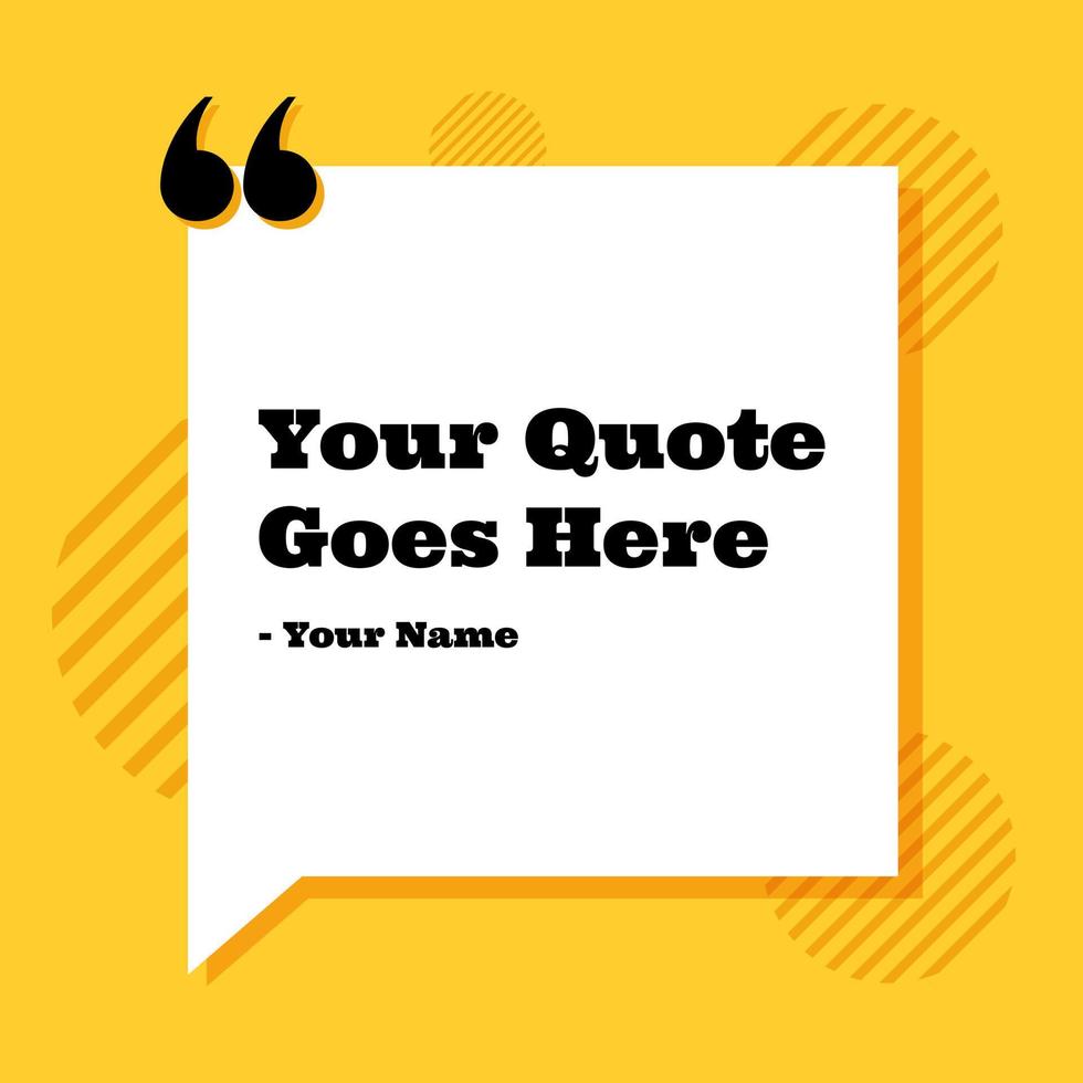 Quote Sayings Banner Template Illustration Yellow Background Design Vector