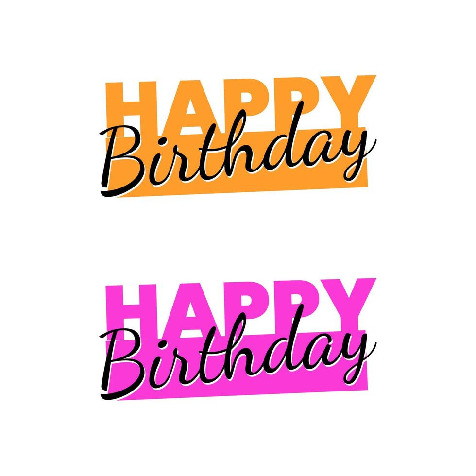 Happy birthday sticker cute icon label greeting sign design vector