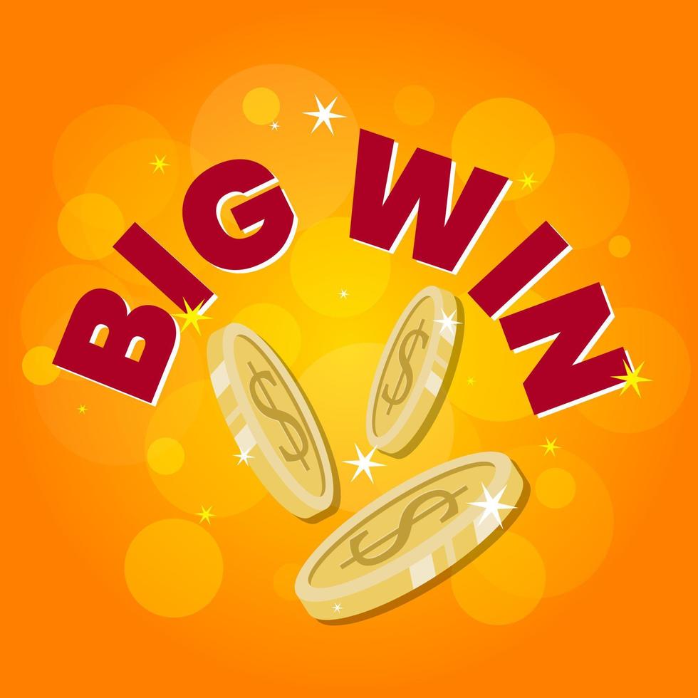 Big win gold online games slot machines banner template card games design vector