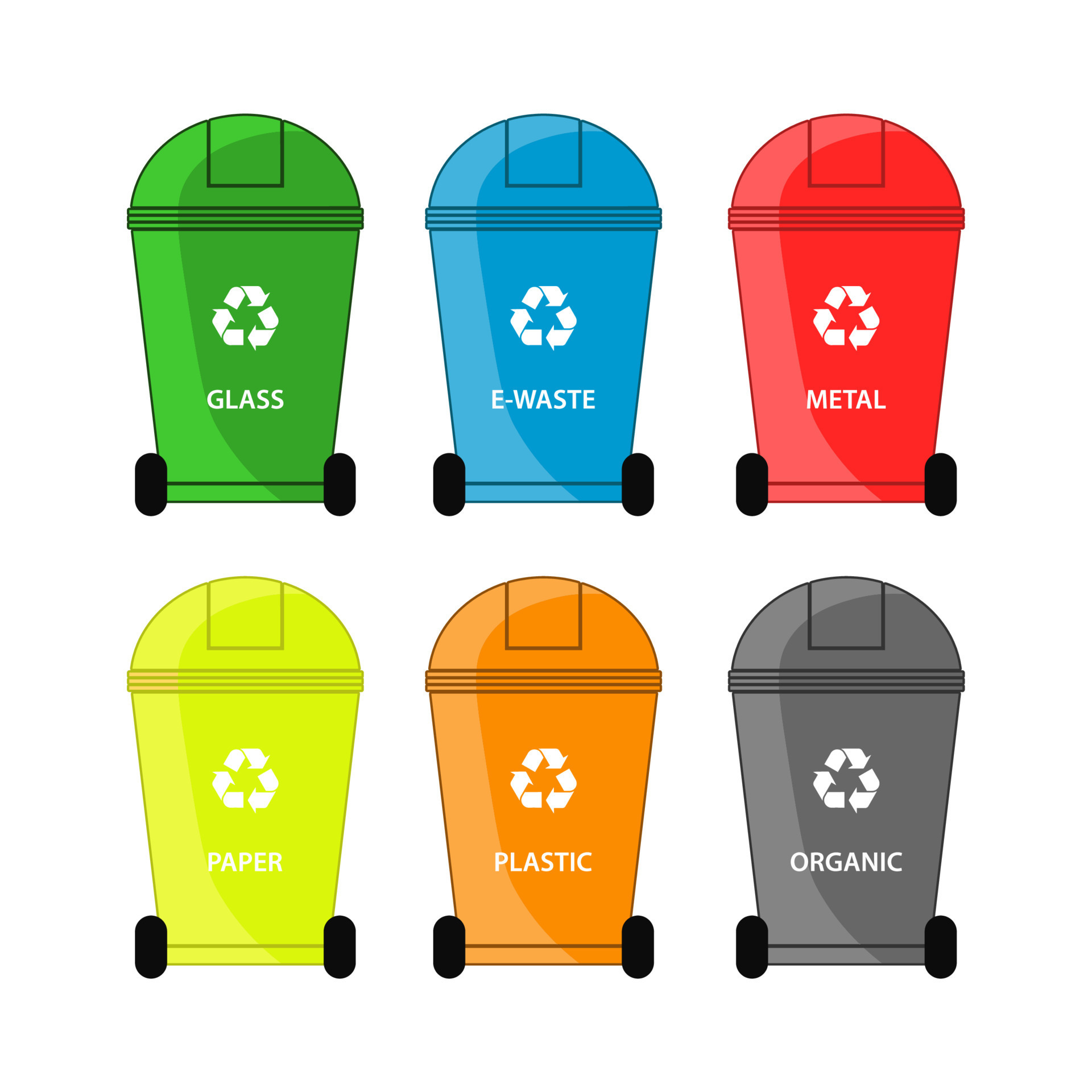 Set of bins and types of garbage classification illustration 17459960 ...