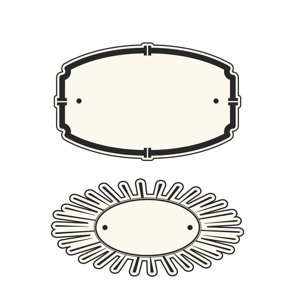 conjunto de etiqueta de emblema de logotipo de borde de marco retro vintage vector