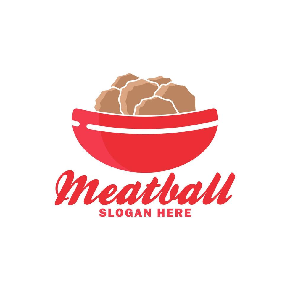 meatball food brand logo minimalist simple design vector