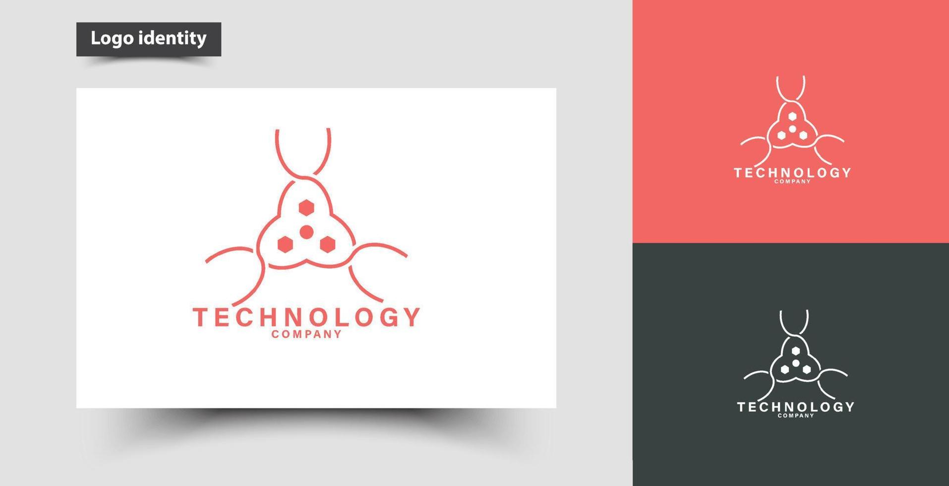 technology logo abstract geometric minimalist  template vector