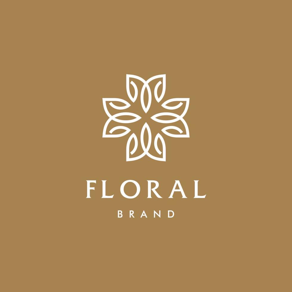 diseño de vector de icono de logotipo de remolino de flor abstracta. elegante símbolo de logotipo vectorial de adorno premium.